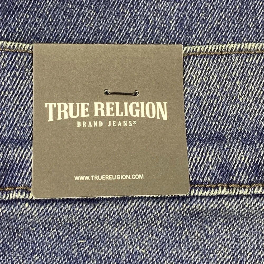 True Religion Geno Relaxed Slim Jeans Mens 38 Blue Flap Pocket Y2K Streetwear
